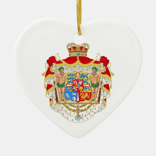 ヴィンテージ王室のデンマークの紋章 セラミックオーナメント (正面)
