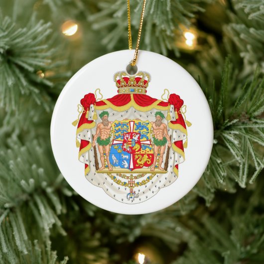 ヴィンテージ王室のデンマークの紋章 セラミックオーナメント (ツリー)