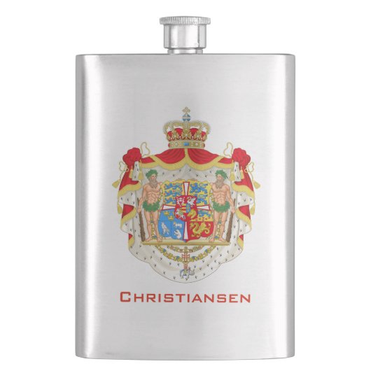 ヴィンテージ王室のデンマークの紋章 フラスク (正面)