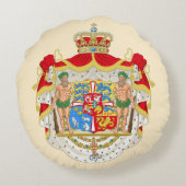 ヴィンテージ王室のデンマークの紋章 ラウンドクッション (裏面)