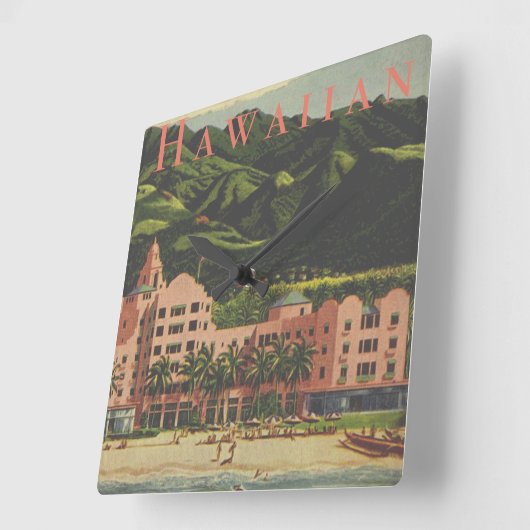 ヴィンテージ王室のハワイアンスクエアウォールクロック スクエア壁時計 (傾斜)