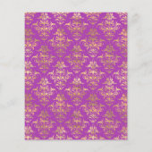 ヴィンテージ王室のパープルおよび金ゴールドフローラ結婚ズ チラシ (裏面)