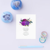 ヴィンテージ王室のパープルおよび金ゴールドフローラ結婚ズ チラシ (シングル)