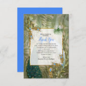 ヴィンテージ王室のピーコックテンプルドリームズサンキューカード 出欠カード (正面/裏面)