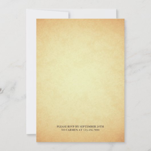 ヴィンテージ王室のフェアリータールキャッスルキンセアニェラ 招待状 (裏面)