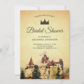 ヴィンテージ王室のフェアリータールキャッスルブライダルシャワー 招待状 (正面)