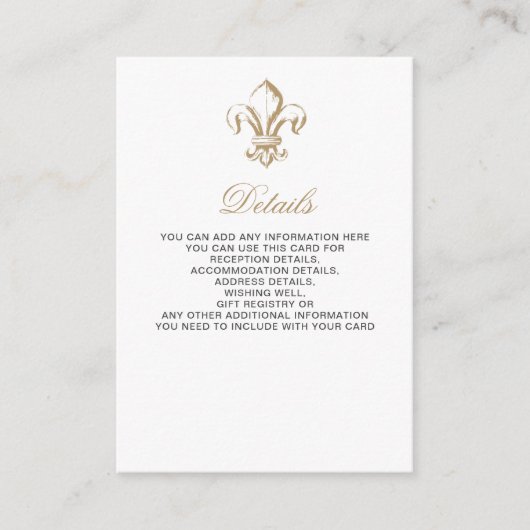 ヴィンテージ王室のフランスの（紋章の）フラ・ダ・リ結婚の エンクロージャーカード (正面)