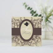 ヴィンテージ王室のブライダルシャワーティーパーティの招待状 招待状 (スタンド正面)