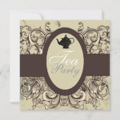 ヴィンテージ王室のブライダルシャワーティーパーティの招待状 招待状 (正面)