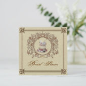 ヴィンテージ王室のブライダルシャワーティーパーティの招待状 招待状 (スタンド正面)