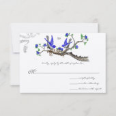 ヴィンテージ王室のブルーとグレーの結婚式招待状 招待状 (正面)