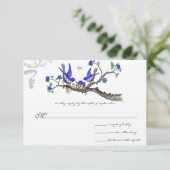 ヴィンテージ王室のブルーとグレーの結婚式招待状 招待状 (スタンド正面)