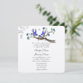 ヴィンテージ王室のブルーとグレーの結婚式招待状 招待状 (スタンド正面)