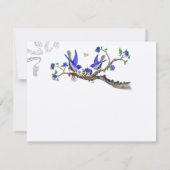 ヴィンテージ王室のブルーとグレーウェディングRSVP 出欠カード (裏面)