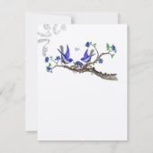 ヴィンテージ王室のブルーとグレーウェディングRSVP 出欠カード (裏面)