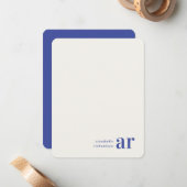 ヴィンテージ王室のブルータイムレスエレガントモノグラム ノートカード (正面/裏面インサイチュ)