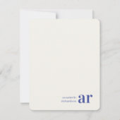 ヴィンテージ王室のブルータイムレスエレガントモノグラム ノートカード (正面)