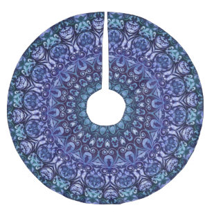 ヴィンテージ王室のブルーダマスク ブラッシュドポリエステルツリースカート