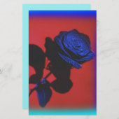 ヴィンテージ王室のブルーバラ固定 便箋 (正面/裏面)