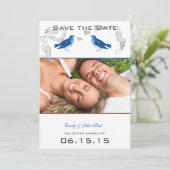 ヴィンテージ王室のブルーバードウェディングSave the Date セーブザデート (スタンド正面)