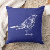 ヴィンテージ王室のブルーバードデザインレトロ装飾用クッション クッション (ブランケット)