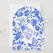 ヴィンテージ王室のブルーフローララブバード結婚ズ 招待状 (裏面)