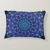 ヴィンテージ王室のブルーフローラ アクセントクッション (裏面)