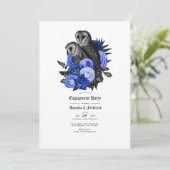 ヴィンテージ王室のブルーフールズゴシック婚約パーティ 招待状 (スタンド正面)