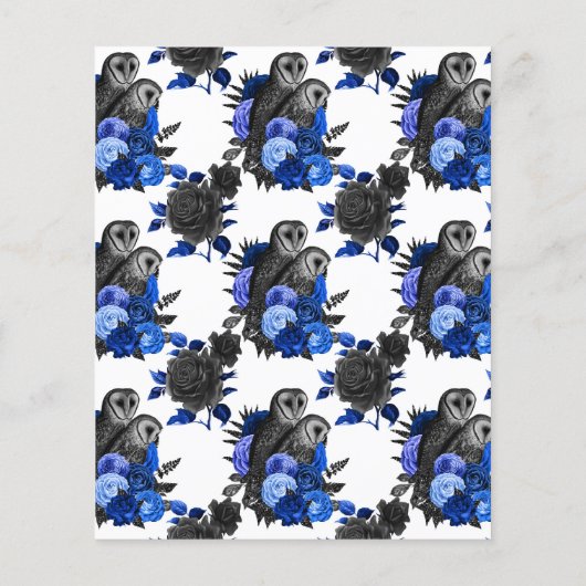 ヴィンテージ王室のブルーフールズゴシック結婚式招待状 チラシ (裏面)