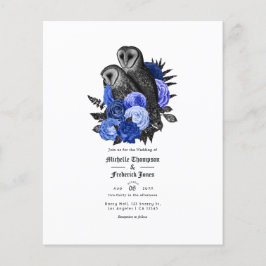 ヴィンテージ王室のブルーフールズゴシック結婚式招待状 チラシ