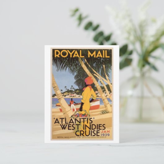 ヴィンテージ王室のメインアトランティスウェストインディクルーズジャン ポストカード (スタンド正面)