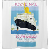 ヴィンテージ王室のメール旅行ポスター シャワーカーテン (正面)