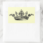ヴィンテージ王室の冠 長方形シール (バッグ)