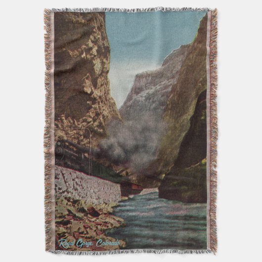 ヴィンテージ王室の峡機関車ブランケット スローブランケット (正面縦)