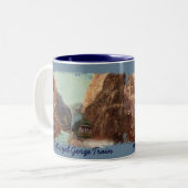 ヴィンテージ王室の峡谷トレインコーヒーマグ ツートーンマグカップ (正面左)