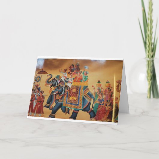 ヴィンテージ王室の結婚の行列ゾウ カード (正面)