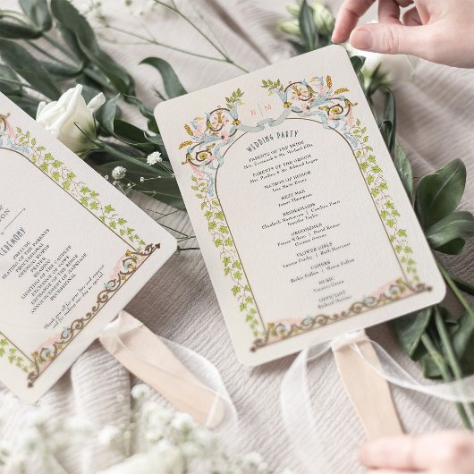 ヴィンテージ王室の結婚式 プログラム ハンドファン