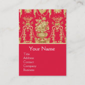 ヴィンテージ王室の赤フランスのフローラ、花瓶、バラ 名刺 (正面)