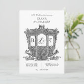 ヴィンテージ王室の車の結婚記念日 招待状 (スタンド正面)