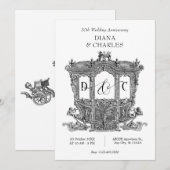 ヴィンテージ王室の車の結婚記念日 招待状 (正面/裏面)