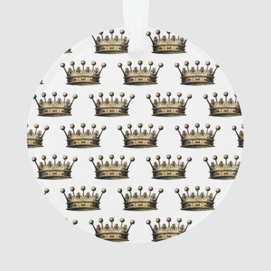 ヴィンテージ王室の金ゴールドクラウン名誕生日付記念 オーナメント (裏面)