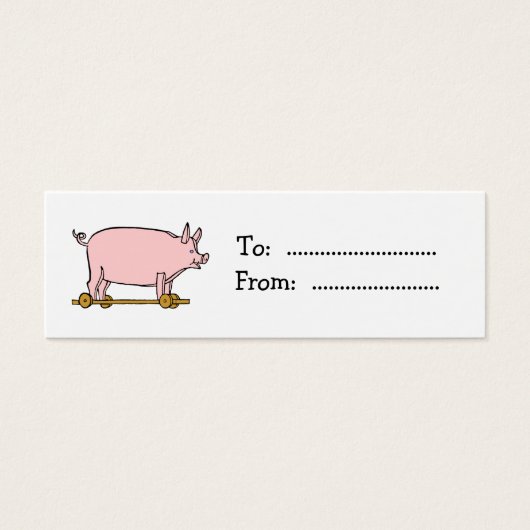 ヴィンテージ玩具カスタム豚ギフトラベル名刺 (正面)