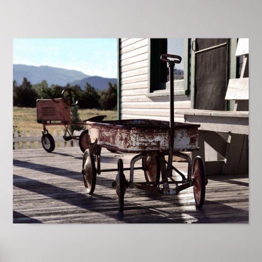 ヴィンテージ玩具ワゴン及びトラクタ ポスター (正面)