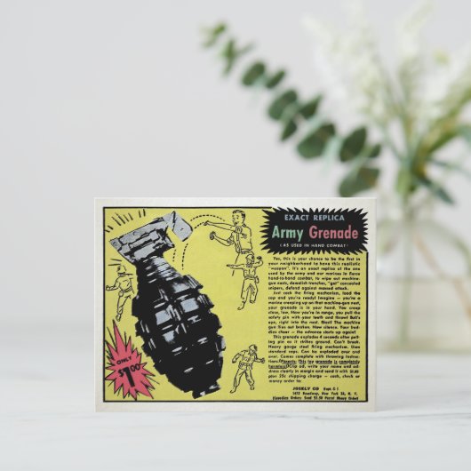 ヴィンテージ玩具手榴弾広告はがき ポストカード (スタンド正面)