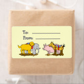 ヴィンテージ玩具犬、馬、豚、象ギフトラベル ラベル (インサイチュ)