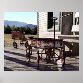 ヴィンテージ玩具用ワゴン及びトラクター三輪車 ポスター