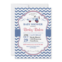 ヴィンテージ玩具飛行機ベビーシャワー招待状