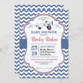 ヴィンテージ玩具飛行機ベビーシャワー招待状 招待状 (正面/裏面)