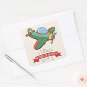 ヴィンテージ玩具飛行機赤ちゃんシャワー スクエアシール (封筒)