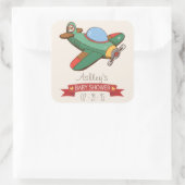 ヴィンテージ玩具飛行機赤ちゃんシャワー スクエアシール (バッグ)